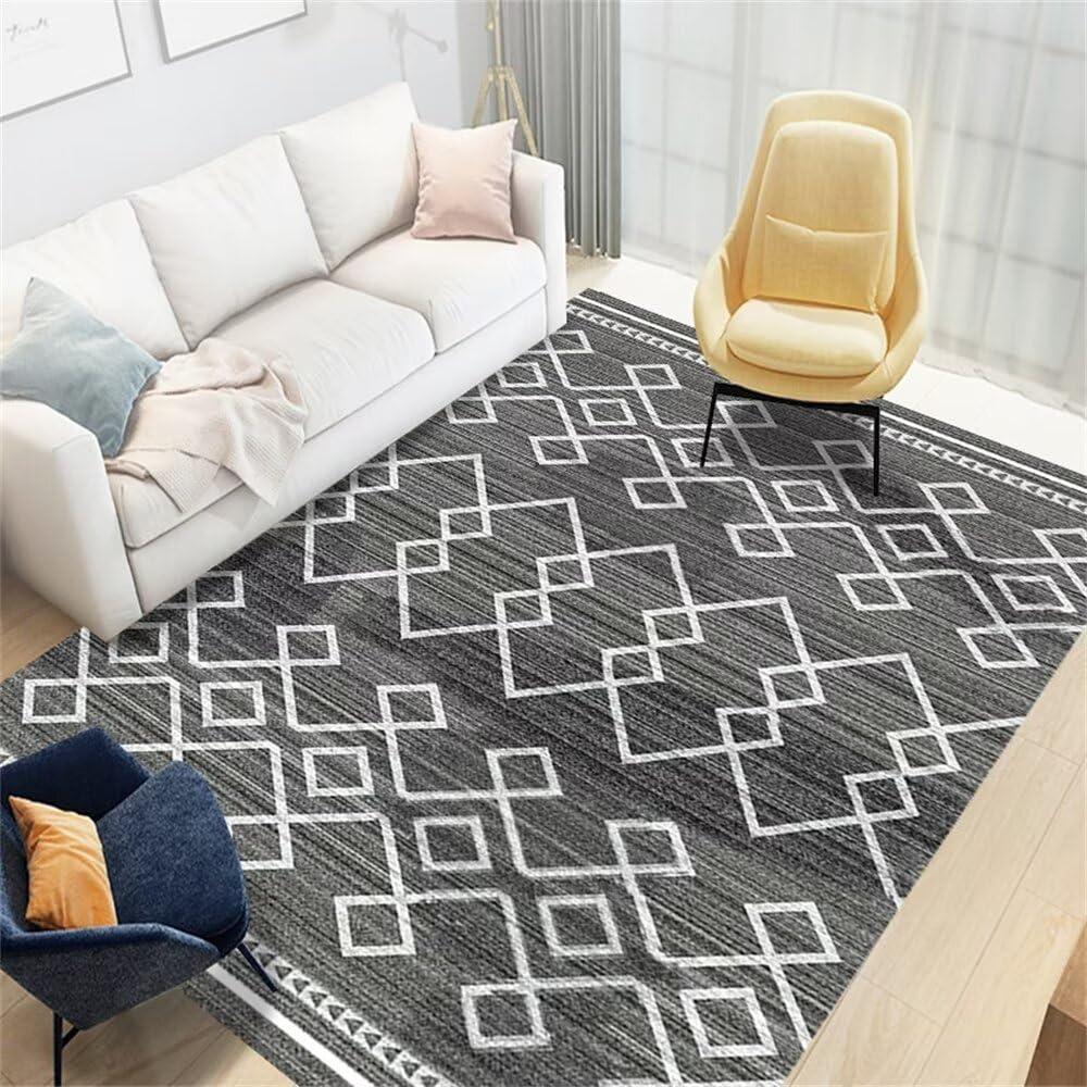 Tapis de lit lavable pour salon et extérieur gris