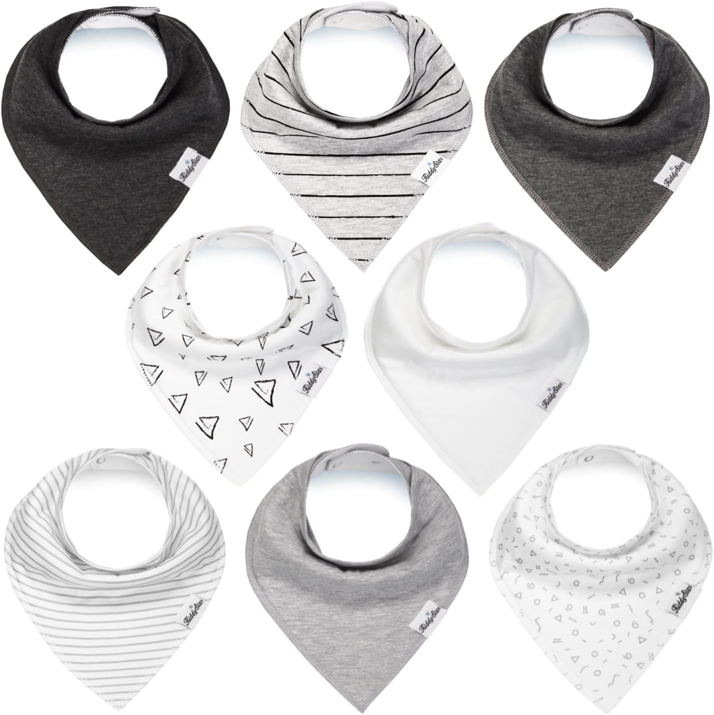 Organic Cotton Bandana Baby Bib | Fleece Back Drool & Feeding Bib With Snap Closure