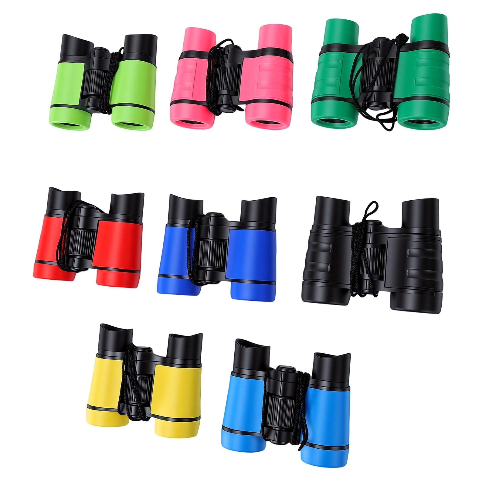 Generic Binocolo per Bambini 8 Pezzi Strumento di Osservazione Leggero e Colorato per attività di Birdwatching e Campeggio