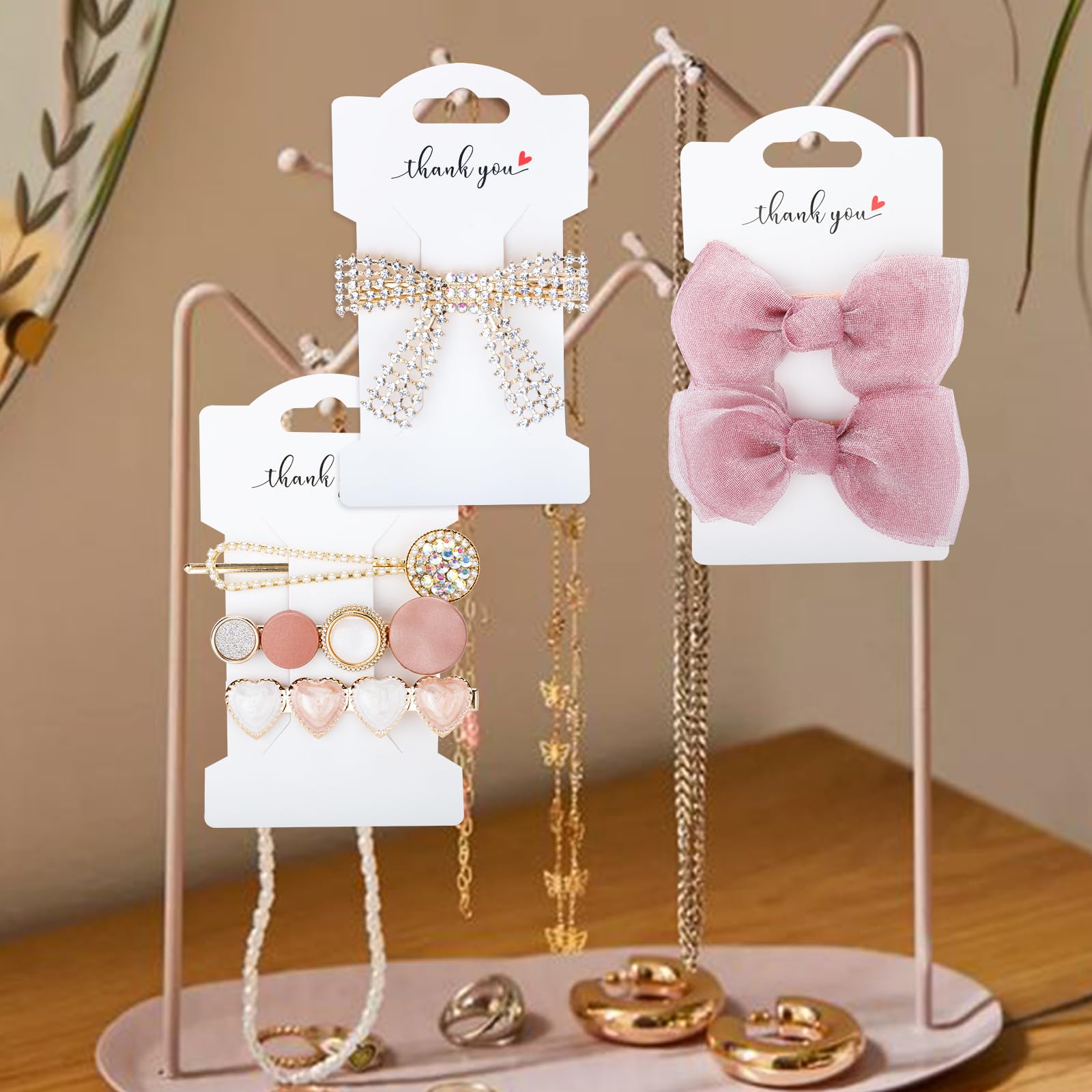 Coopay 150 Stück Haarspangen Displaykarten – Weiß, 11,4 X 6,9 Cm, Für Schmuckorganisation & Präsentation