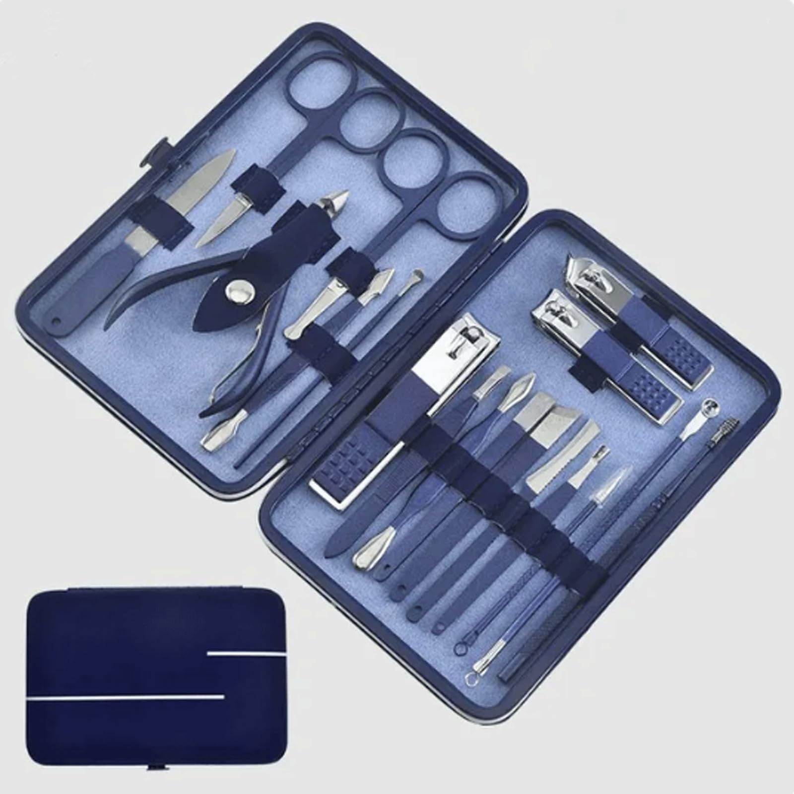 Kit de Coupe-Ongles 18 en 1, Ensemble de manucure, de Soins des Ongles, Ensemble de Soins personnels avec étui Luxueux, Cadeau pour Hommes et Mari