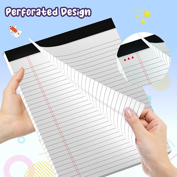 3 Pack Legal Pads 8.5 X11, Wide Ruled Notepads, White Note Pads 8.5x11