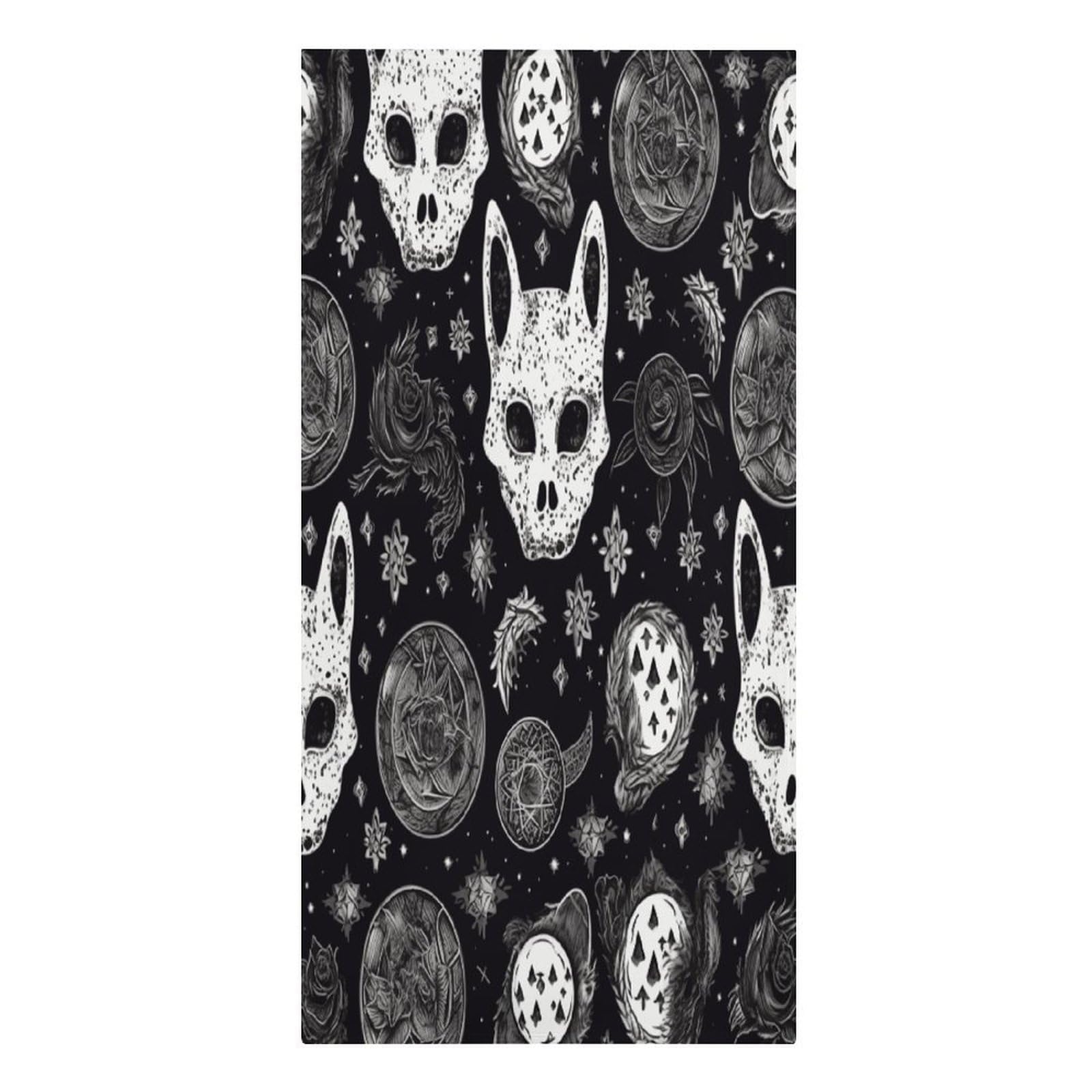 Adfgyerh Women's Style Skull Cat Moon Gothic Microfiber Sand Free Towels Large Quick-Dry. Beach Towel For Swimming Pool Camping Beach .Beach Accessories， They Are Essential Accessories For Adults, And Men, Vacation G