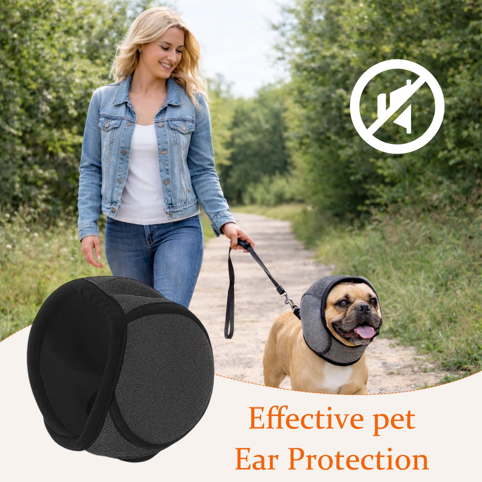 Protector de oídos para perros con reducción de ruido, protección auditiva impermeable para perros, protector de oídos ajustable para perros para el alivio del ruido, nadar, aseo (Gris)