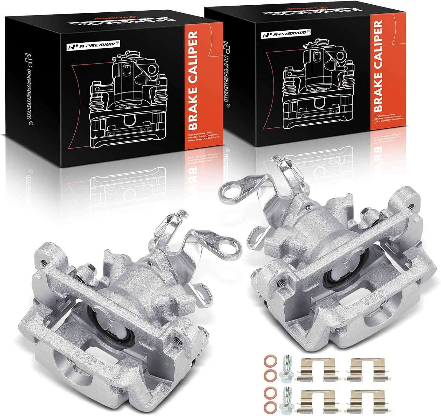 A-Premium Disc Brake Calipers Assembly with Bracket Compatible with Mitsubishi Outlander 2014-2016, 2017-2018 2.4L, Outlander Sport 2013-2018 - Rear Driver and Passenger Side