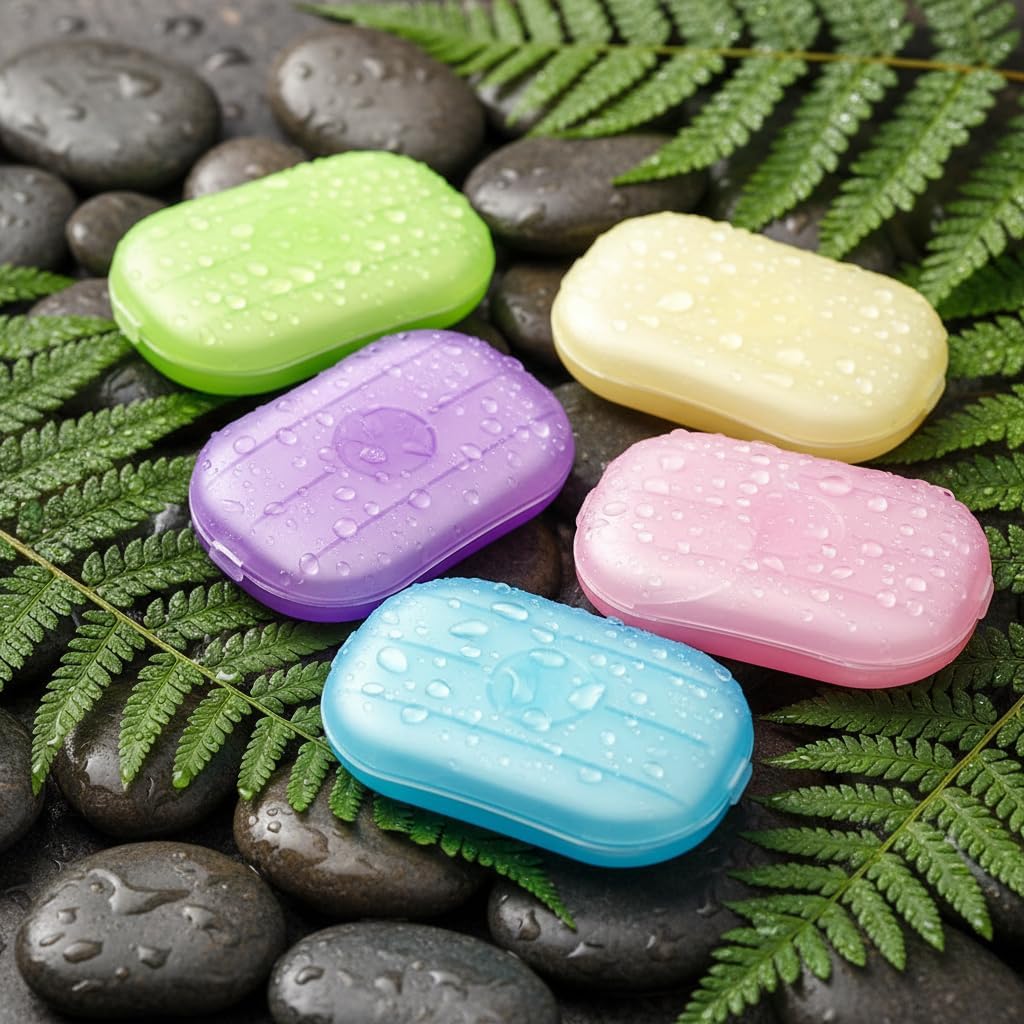 500 Sheets Disposable Soap Paper 5 Boxes Hand Cleaner Fragrance Mini Color Soap Paper for school Indoor, Outdoor, Travel, Camping Hiking, Camping Soaps Sheets