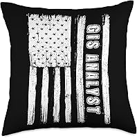 Vista 4 de Patriotic gis analyst USA 4th Of July 2023 Fourth of July Shirts for Men American Flag GIS Analyst Throw Pillow, 16x16, Multicolor