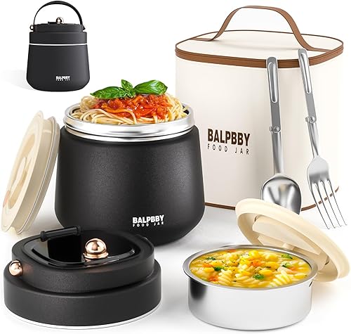 Termo para alimentos calientes para adultos, 40 onzas, recipientes térmicos de sopa de boca ancha con aislamiento al vacío, de acero inoxidable, a