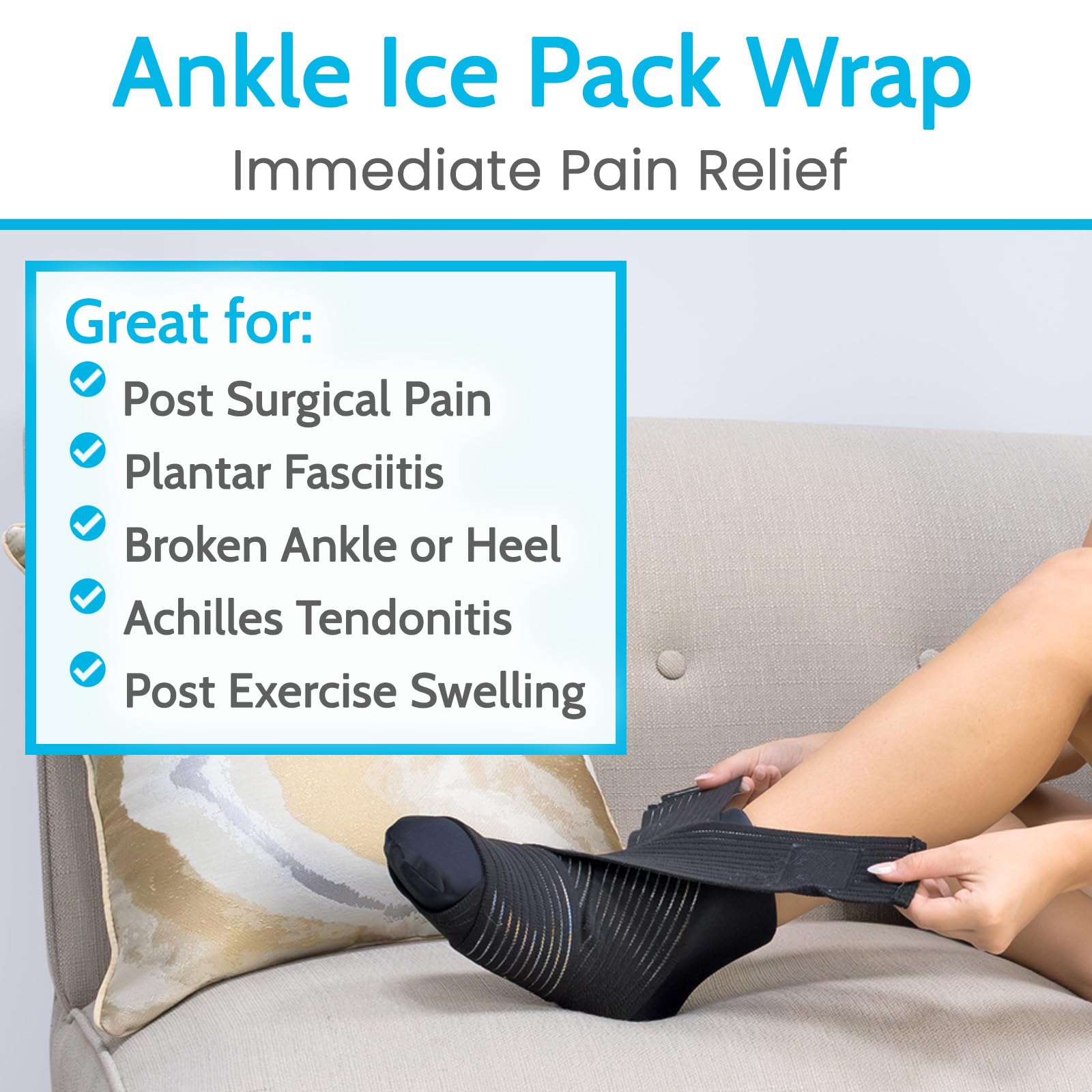 Arctic Flex Cold Therapy Socks - Reusable Ice Cooling Sock for Hot Feet, Heels & Ankles - Pain Relief for Swelling, Bunion, Plantar Fasciitis, Metatarsalgia, Chemotherapy & Diabetic Neuropathy