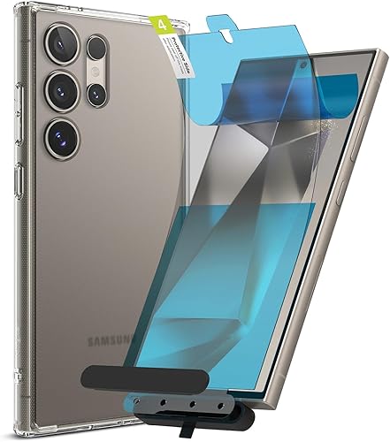 Ringke Fusion - Funda compatible con Galaxy S24 Ultra [transparente mate] + doble película fácil compatible con Galaxy S24 Ultra (paquete de 2)