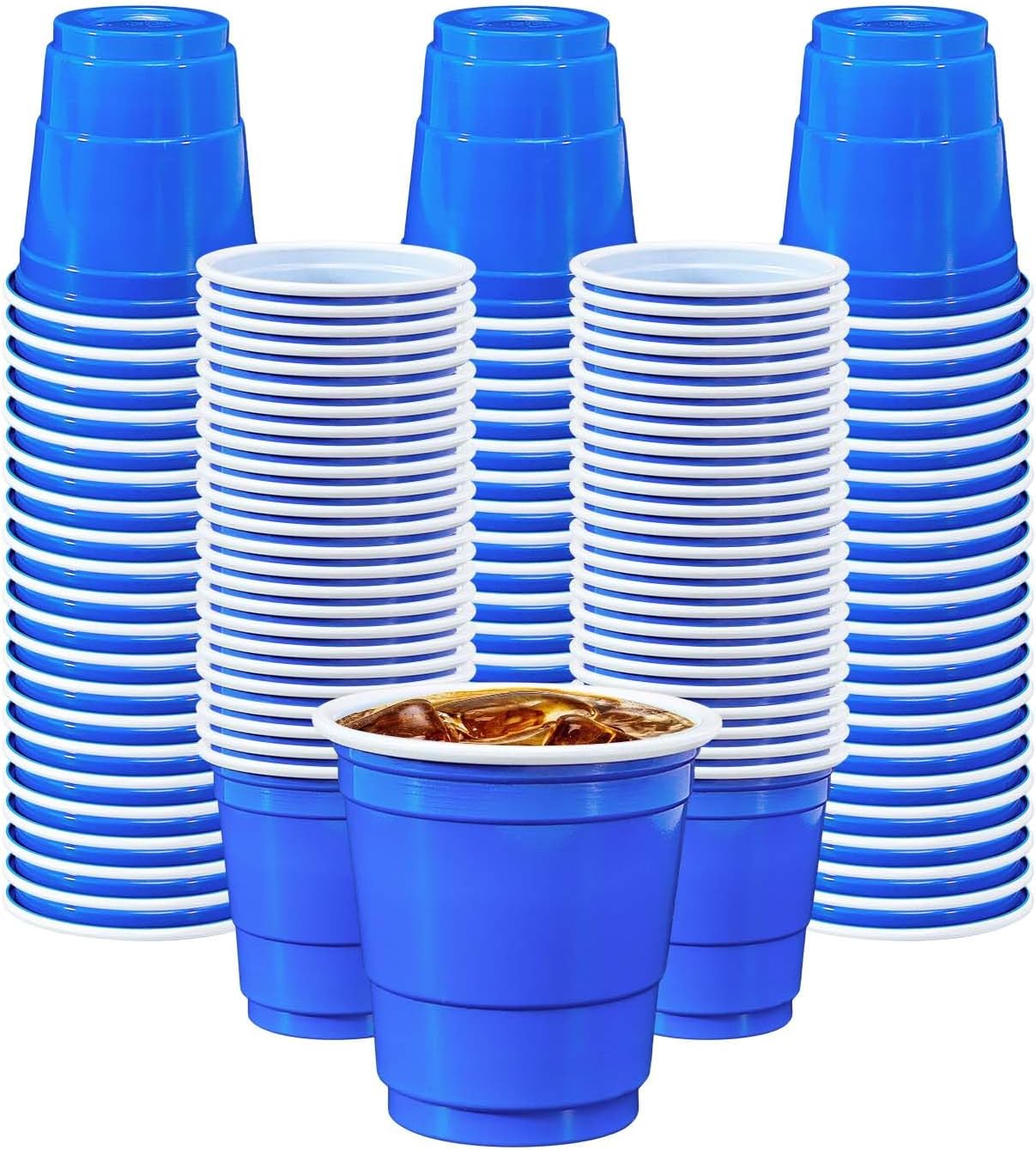 100 Pack 2 oz Royal Blue Plastic Shot Cups Disposable Shot Glasses Mini Shot Cups for Party Wedding Graduation Wine Beer Shooting Games