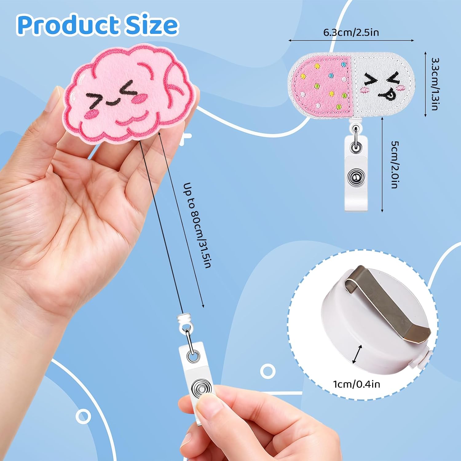 20 Pcs Nurse Badge Reel Keychain Funny Medical Nursing Retractable Holder image 5
