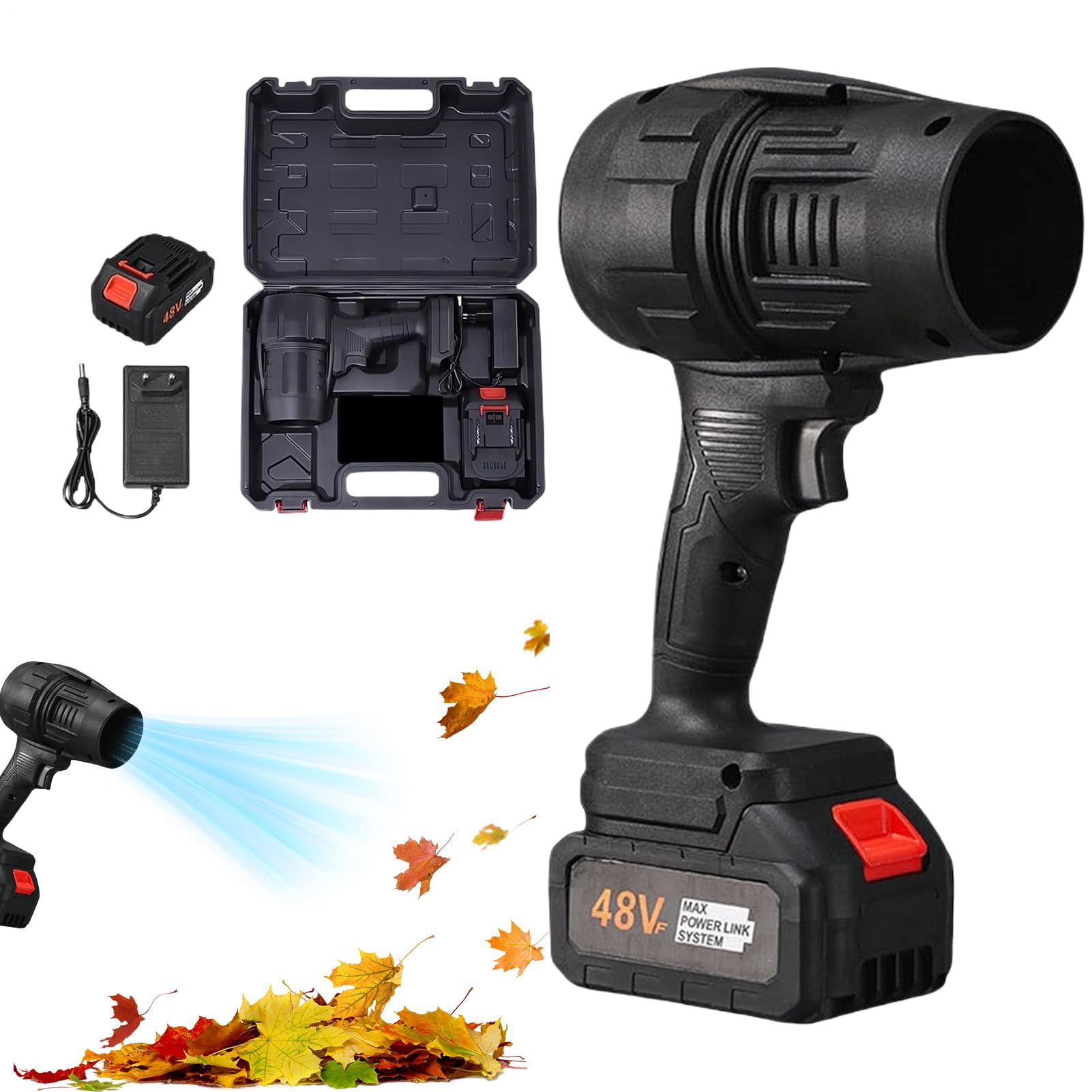 Soffiatore a batteria Utensile a batteria per soffiare polvere | Soffiatore elettrico per la pulizia di giardino, patio, , marciapiede, cura del prato e neve