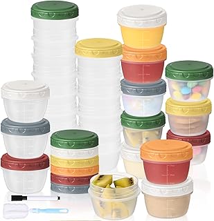 24pcs 2 oz Salad Dressing Container, Reusable Condiment Containers Sauce Cups with Leak-proof Lids, Small Plastic Food Storage Dip Containers for Lunches, Freezer, Microwave & Dishwasher Safe