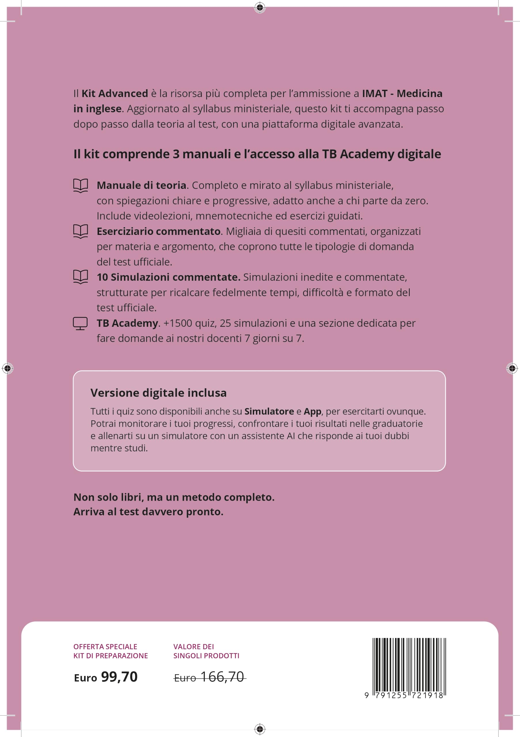 Testbusters. IMAT. Medicina in inglese. Kit advanced. Con simulatore e app