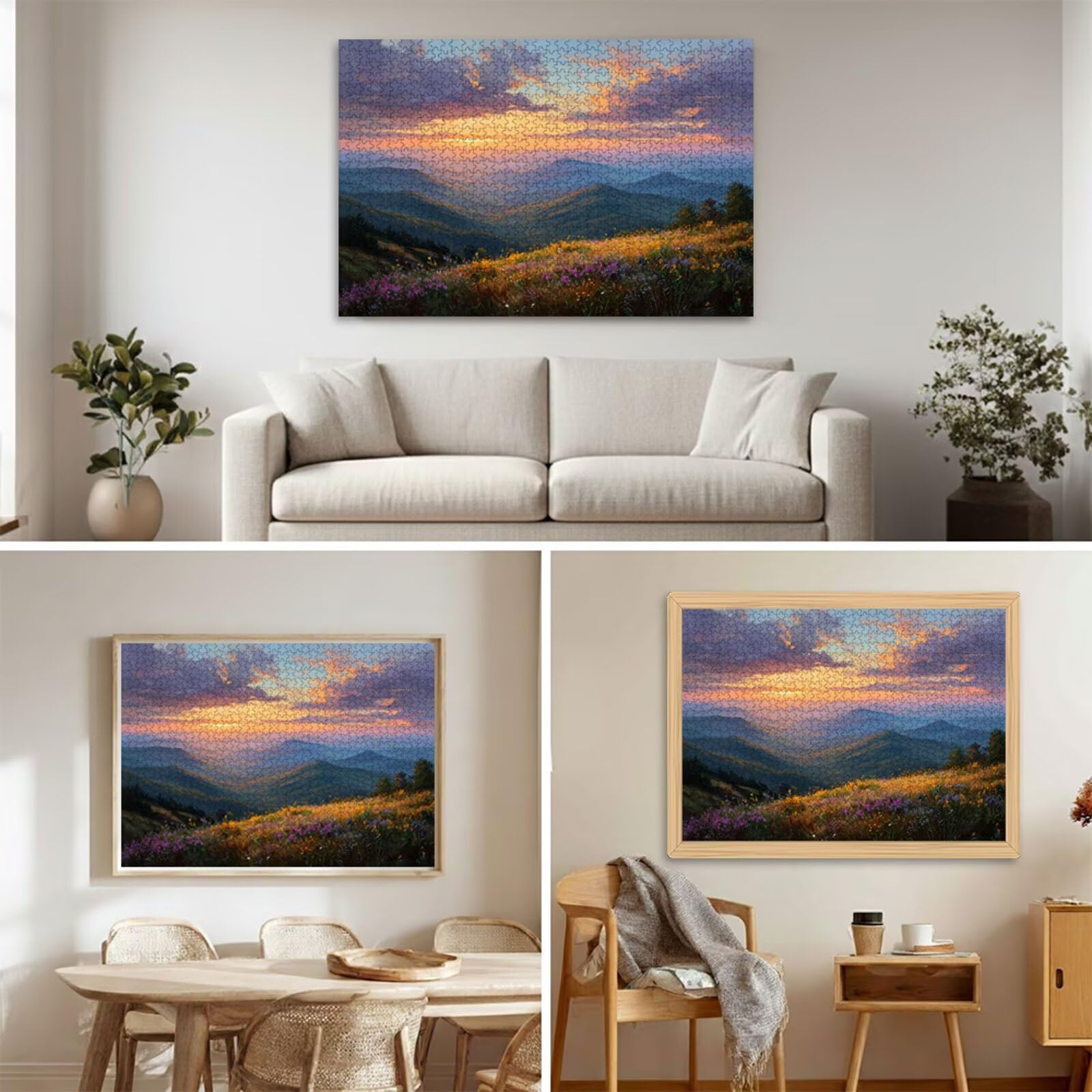 1500 elementów, puzzle dla dorosłych, krajobraz i góry, wytrzymałe drewniane puzzle o idealnym dopasowaniu, 87 x 57 cm, w zestawie plakat, prezent i uważność, dekoracja ścienna, nie dla dzieci poniżej