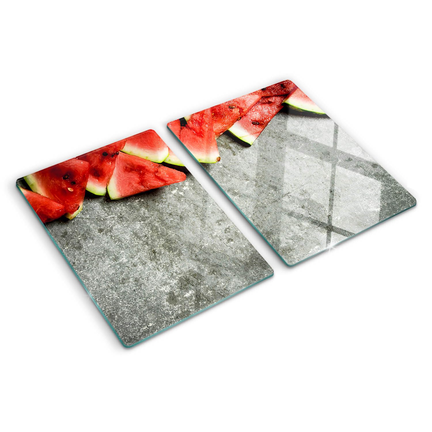 Planche à découper 2x40x52cm en verre trempé pastèque pour protection plaque induction