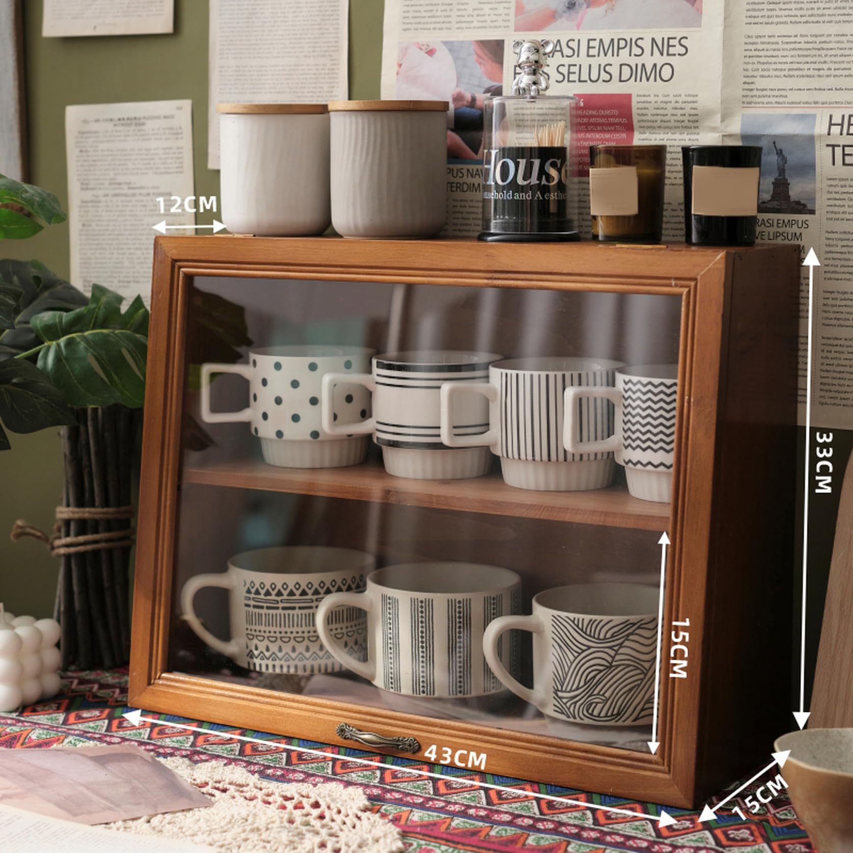 レトロ　ハンドメイド　飾り棚 Amazon｜MJKQ9 ミニ食器棚 デスク上置き棚 スタイル1 30*11*23cm