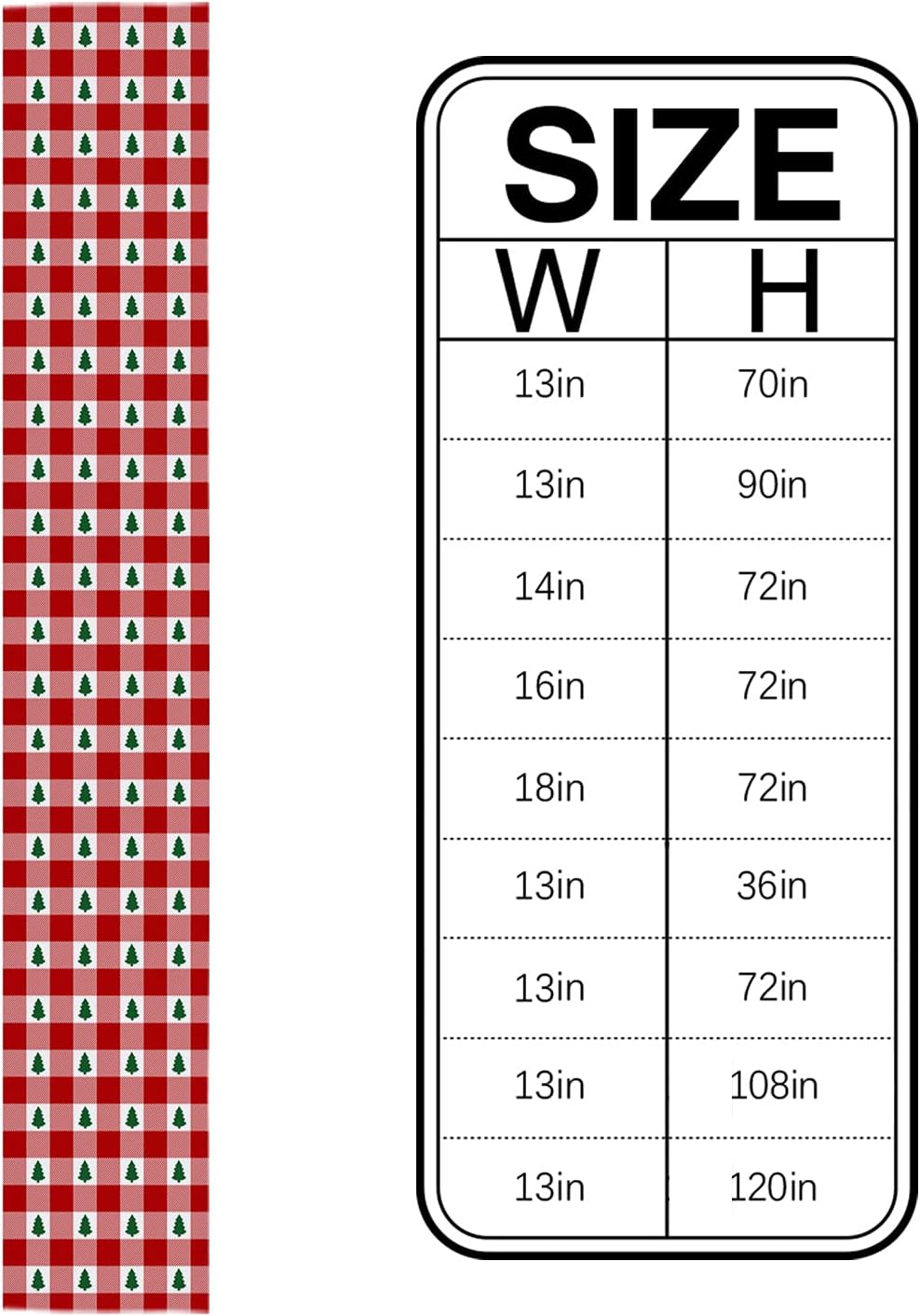 Dining Table Runner Dresser Scarves, Christmas Tree Red Buffalo Plaid Table Runners 120 inches Long,Non-Slip Washable Coffee Table Runners for Wedding Party Holiday Dinner Table Decoration