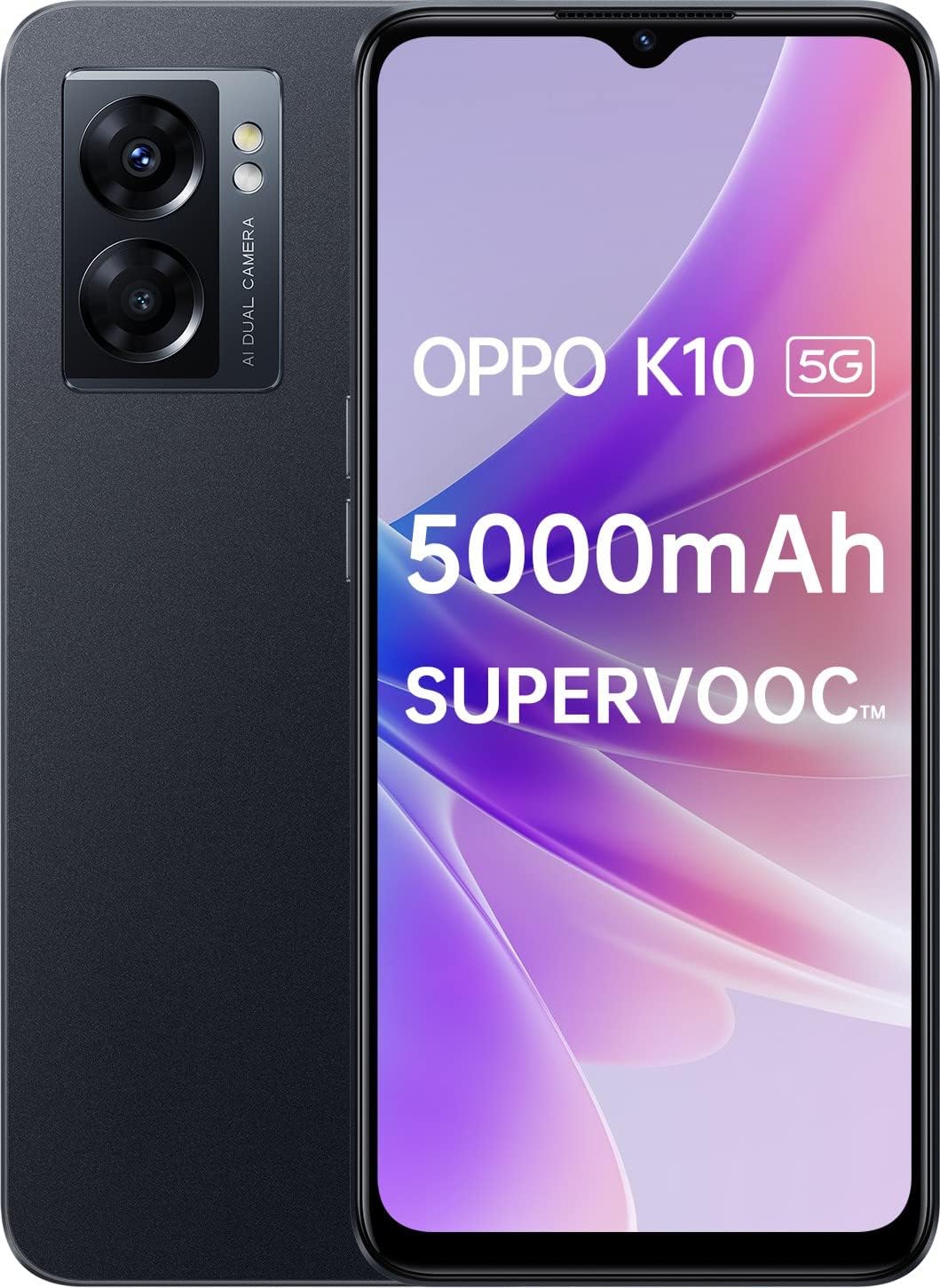 OPPO K10 5G Dual-SIM 128GB ROM + 8GB RAM (GSM only | No CDMA) Factory Unlocked 4G/LTE Smartphone (Midnight Black) - International Version