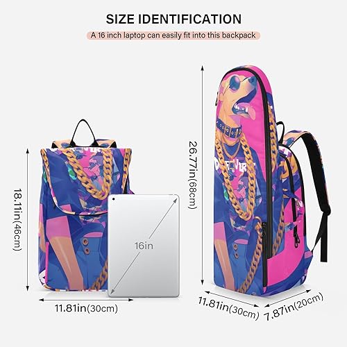 Miniatura 3 de Tenni - Bolsa de raqueta de bádminton resistente al agua para perros de dibujos animados de estilo Hip Pop Color neón, bolsa de gimnasio para