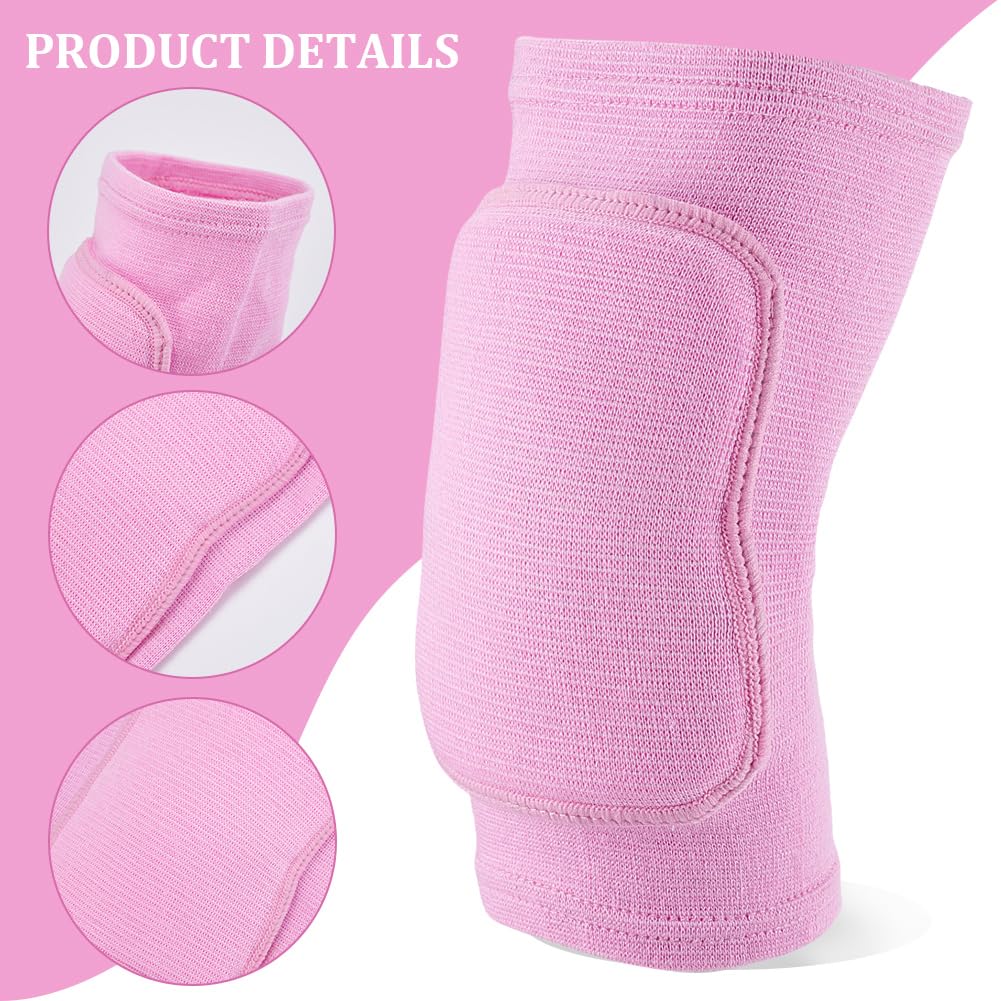 CREATCABIN Ginocchiere Pallavolo per Donne Uomini Morbide Traspiranti Ginocchiere Sportive Ginocchiere Protettive Elastiche per Basket Calcio Danza Yoga Allenamento Ciclismo Rosa Shocking 23 x 11.5cm