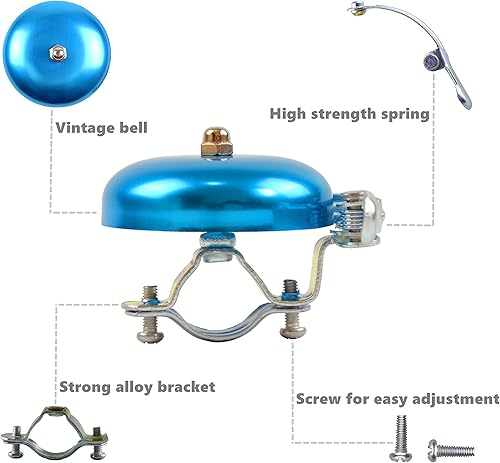 Miniatura 3 de Campana clásica, accesorios de bicicleta con sonido nítido y nítido para adultos y jóvenes, elegante bocina para bicicletas de carretera y montaña