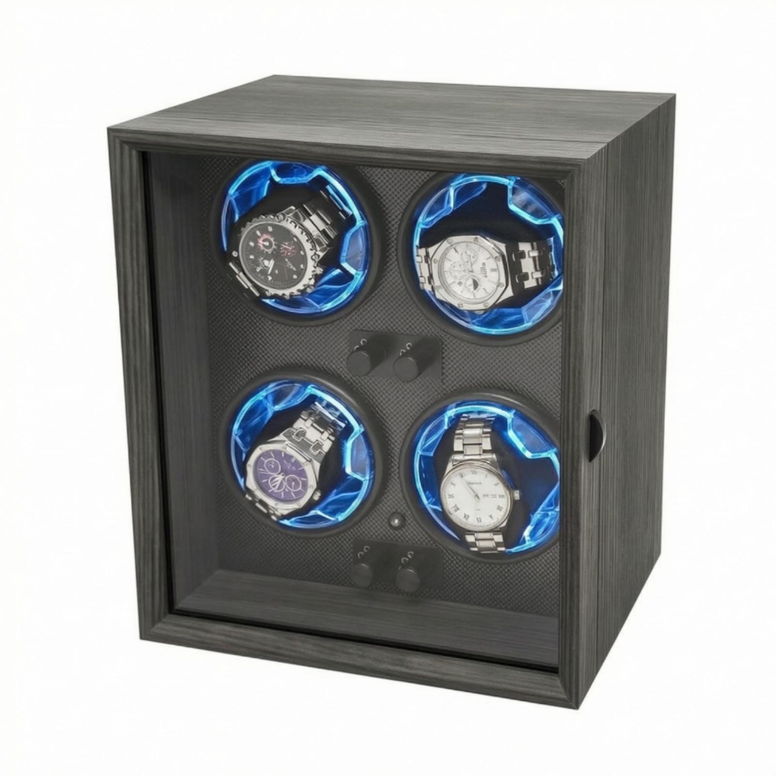 Timepiece Winder Cabinet Vertical Automatic Timepiece Winder Ebony-Grain for Nightstand, Bedroom, Office-picture-11