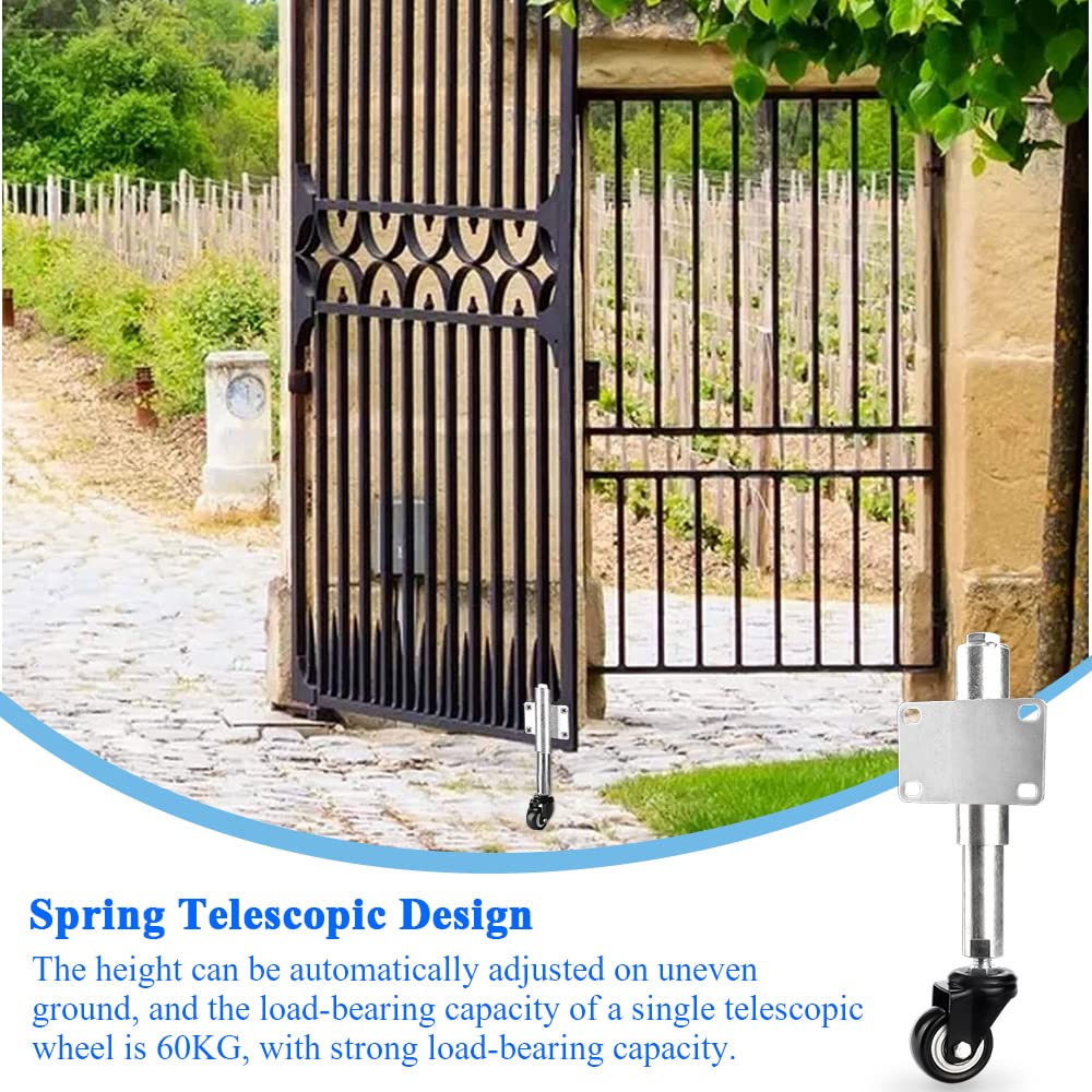 Ruota Per Cancello Caricata A Molla - Rullo In Gomma Per Carichi Pesanti Fino A 600 Libbre, Nero - Foto 2