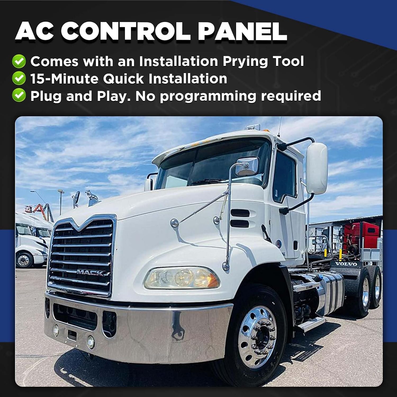 AITKEN 25110700 AC Heater Control Panel Climate Control Module Switch, Panel AC Heater Compatible 2008-2018 Mack Truck, Replace# 25110700, 20992943, 70826280