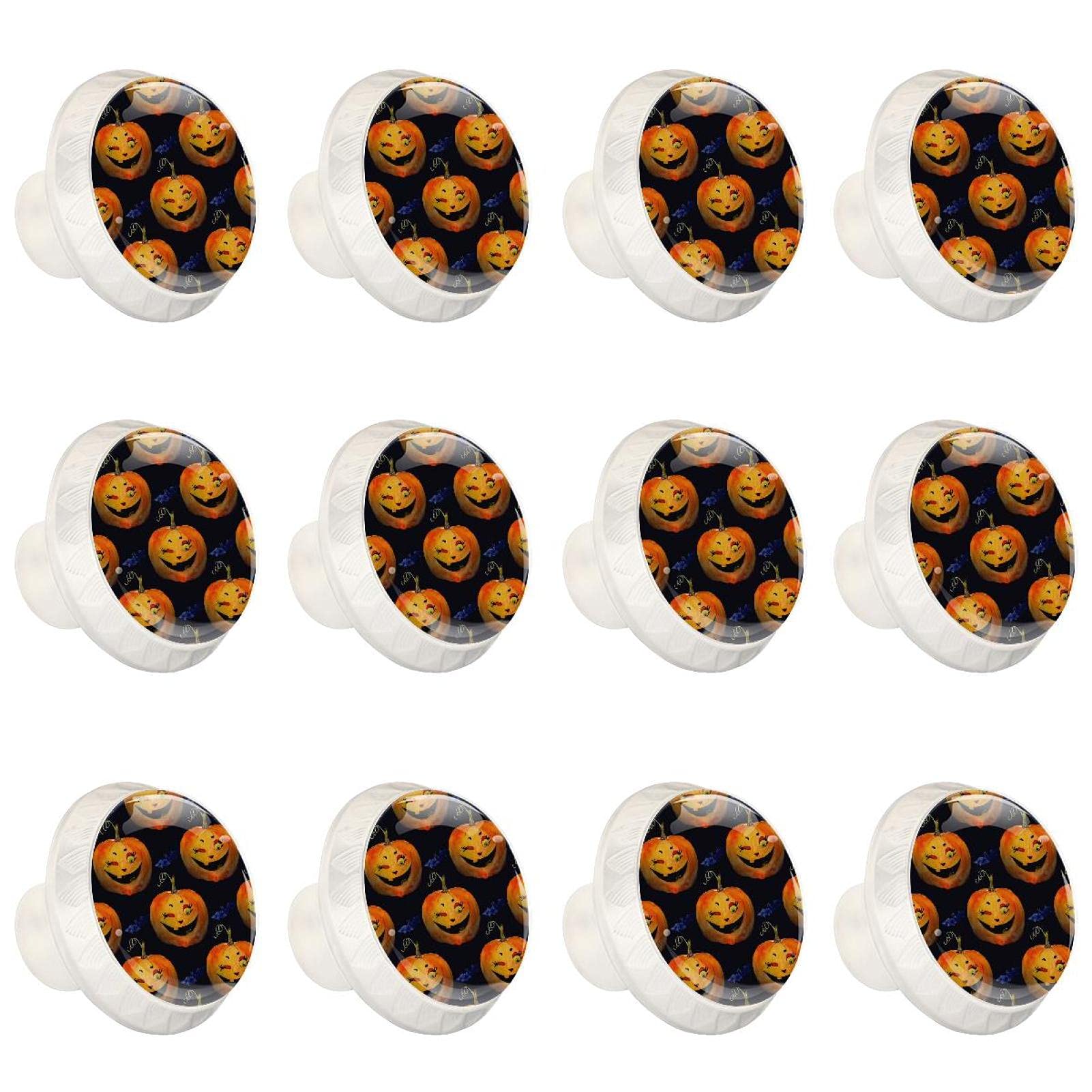 Boutons décoratifs ronds en forme de citrouille pour armoire x12