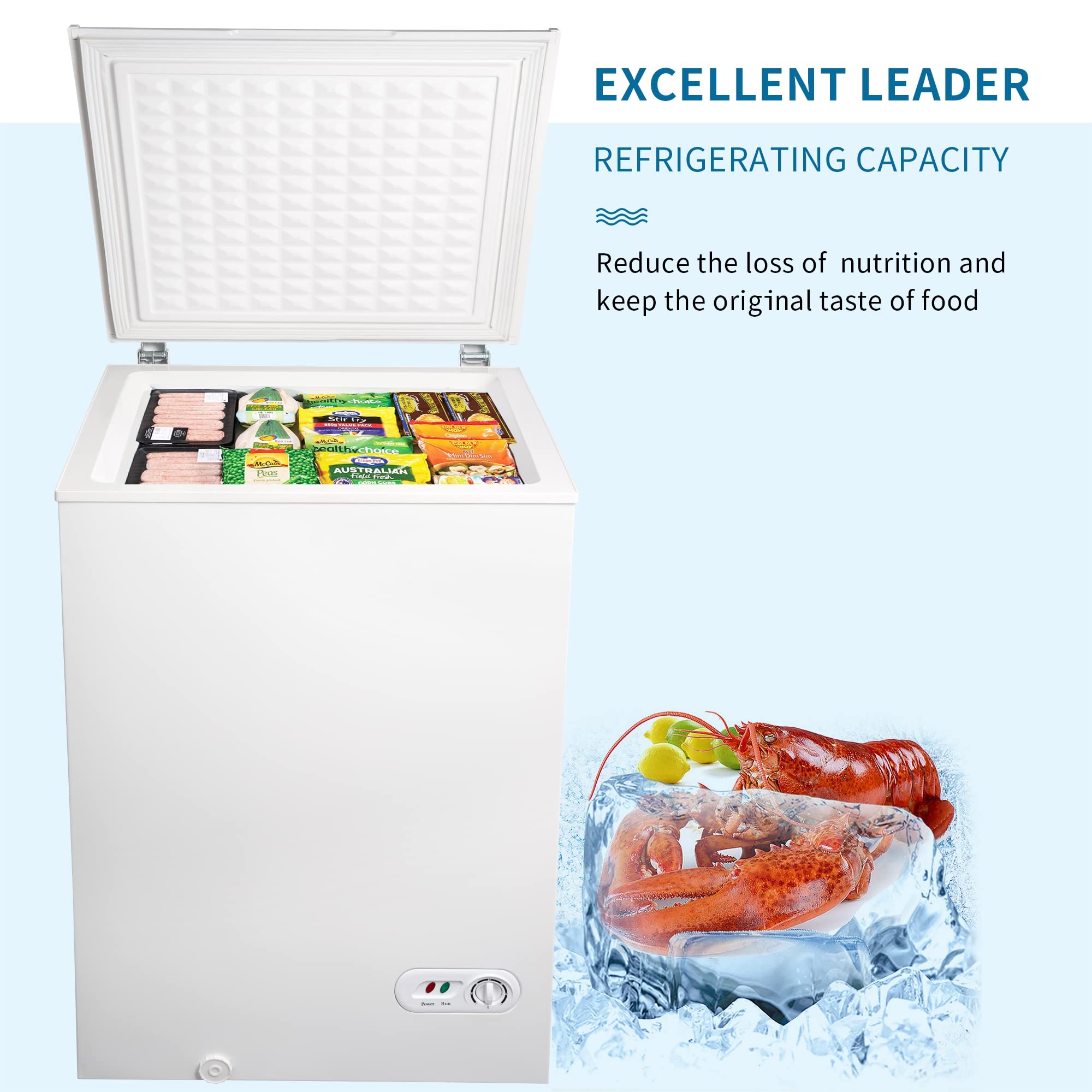 Mnssrn Upright Freezer, 3.5 Cu.Ft. With Top Door, Removable Storage Basket, 7-Speed Temperature Control, Energy Saving, Suitable For Office Dorms Or Apartments on Fridge.com - View 5