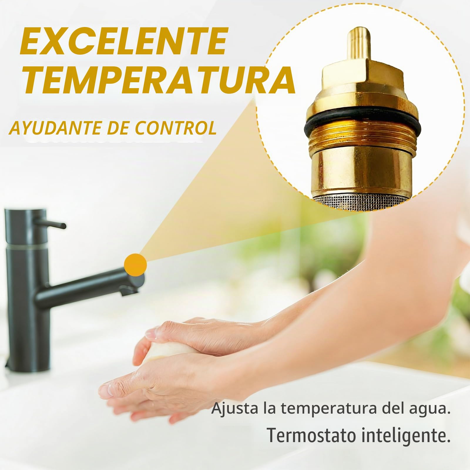 Cartucho Termostático 94282000 Para Hansgrohe, Regulador De Temperatura Para Grifo Termostático De Ducha, Núcleo De Válvula De Latón, Repuesto Compatible Con Determinados Termostatos