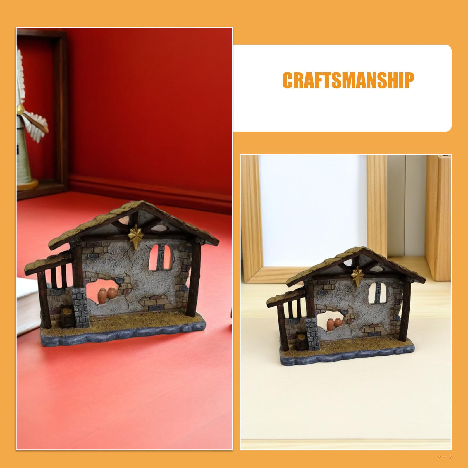 ABOOFAN Krippenfigur aus Kunstharz 11cm Tischdekoration für Weihnachten und Miniatur Krippenaufbau Religiöse Weihnachtsdeko
