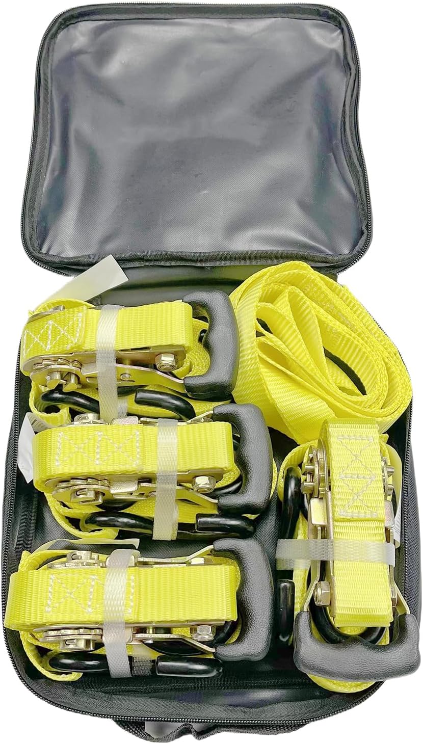 Ratchet Tie Down Straps Heavy Duty (4PK) 1 inch x 15 ft x 3,300 lbs Breaking Strength for ATV, UTV, Motorcycle and Trailer - Image 7
