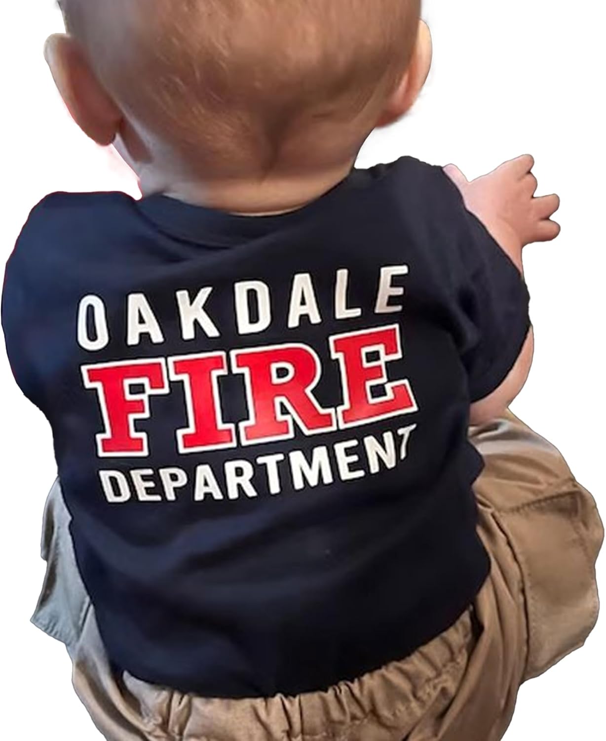 Custom Name Firefighter Infant Bodysuit Toddler Tee Personalized Fire Departement Shirt Baby Shower Kid's Birthday Gift Blue - Image 2