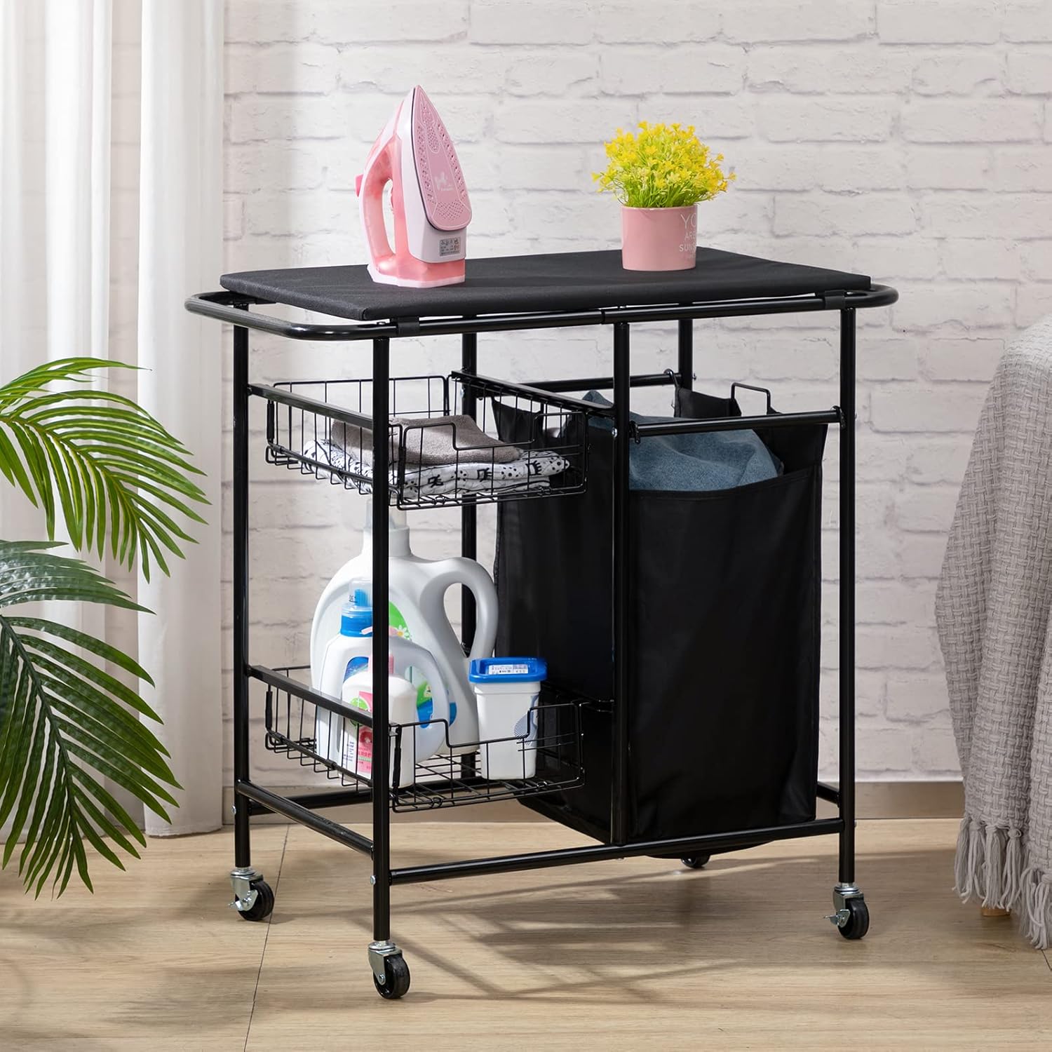 Removable Bag Sorter HollyHOME 3-Bag Laundry Sorter Cart With Foldable ...