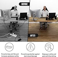Vista 6 de Cable Management net - Under Desk Cable Management Tray - Cable net - Wire Management Under Desk - Cord Organizer