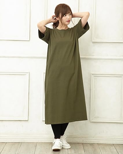 Amazon Co Jp イング Ingni カットロング ワンピース 1181 5530 カーキ M 服 ファッション小物
