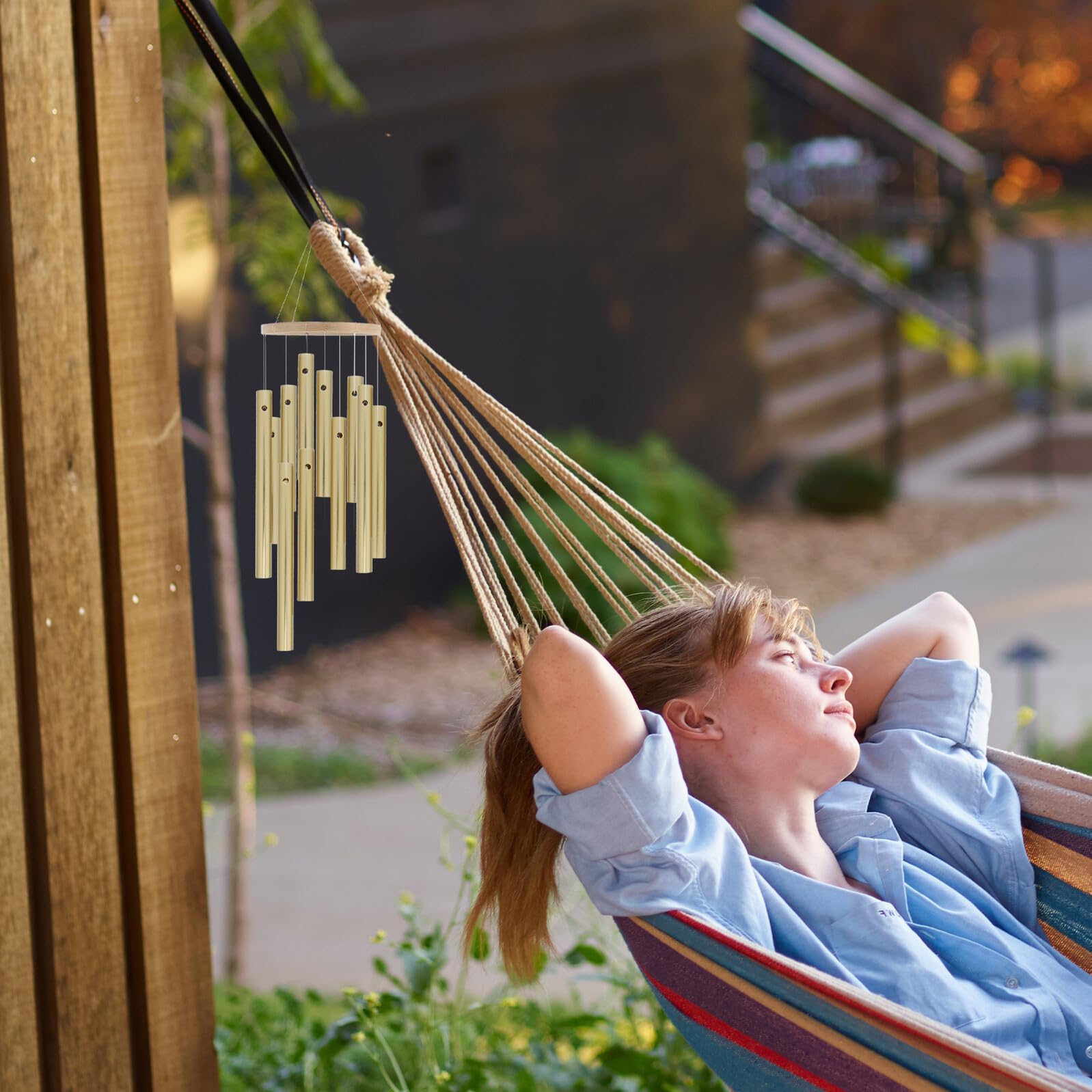 Kisangel Kit Fai da Te Campanelli Eolici 12 Pezzi Tubi in Alluminio Dorato per Decorazioni Giardino e Interno, Accessori Carillon a Vento Artistici per Progetti Sospesi e Cortile