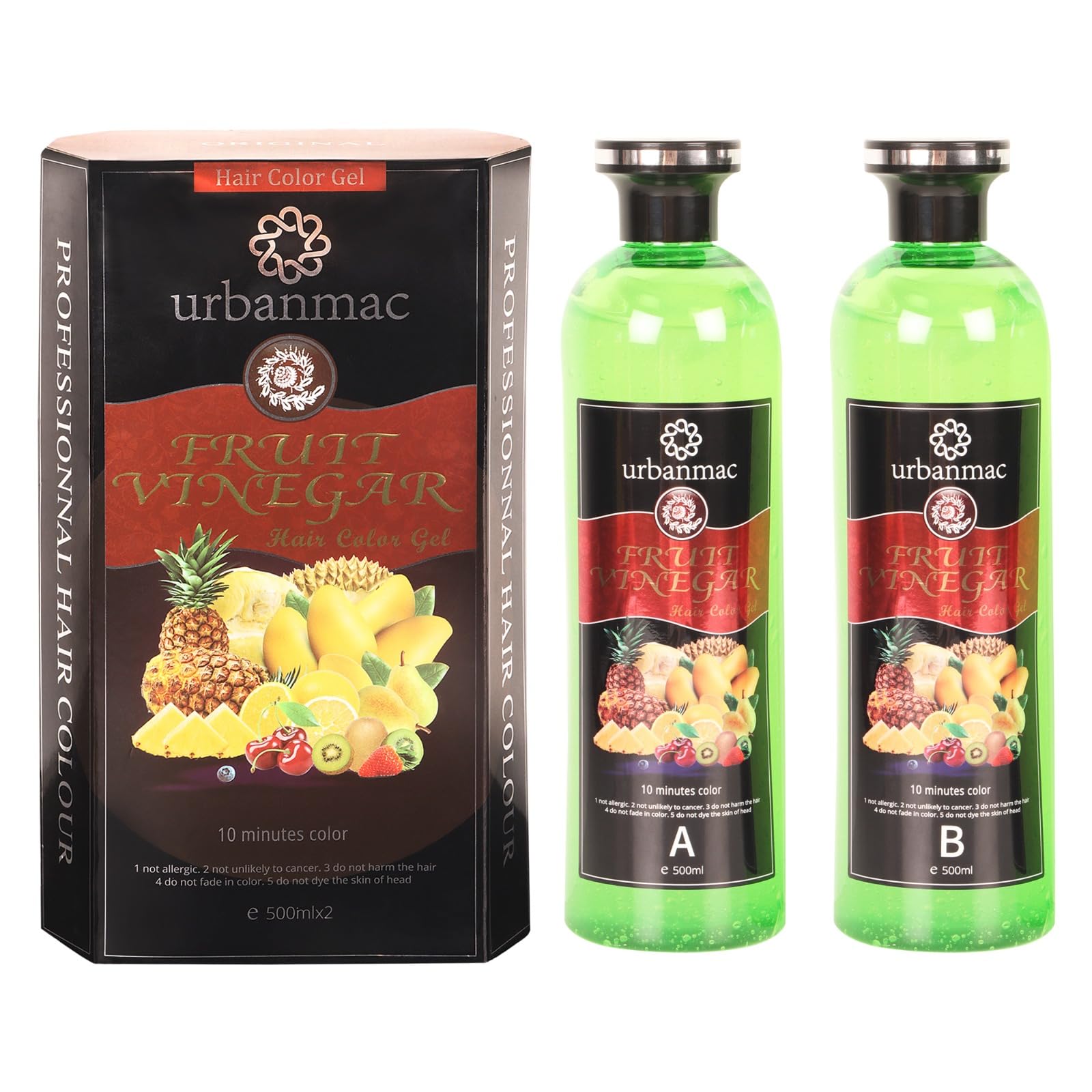 Buy URBANMAC Fruit Vinegar Gel Hair Color Natural Hair Color Dye for ...