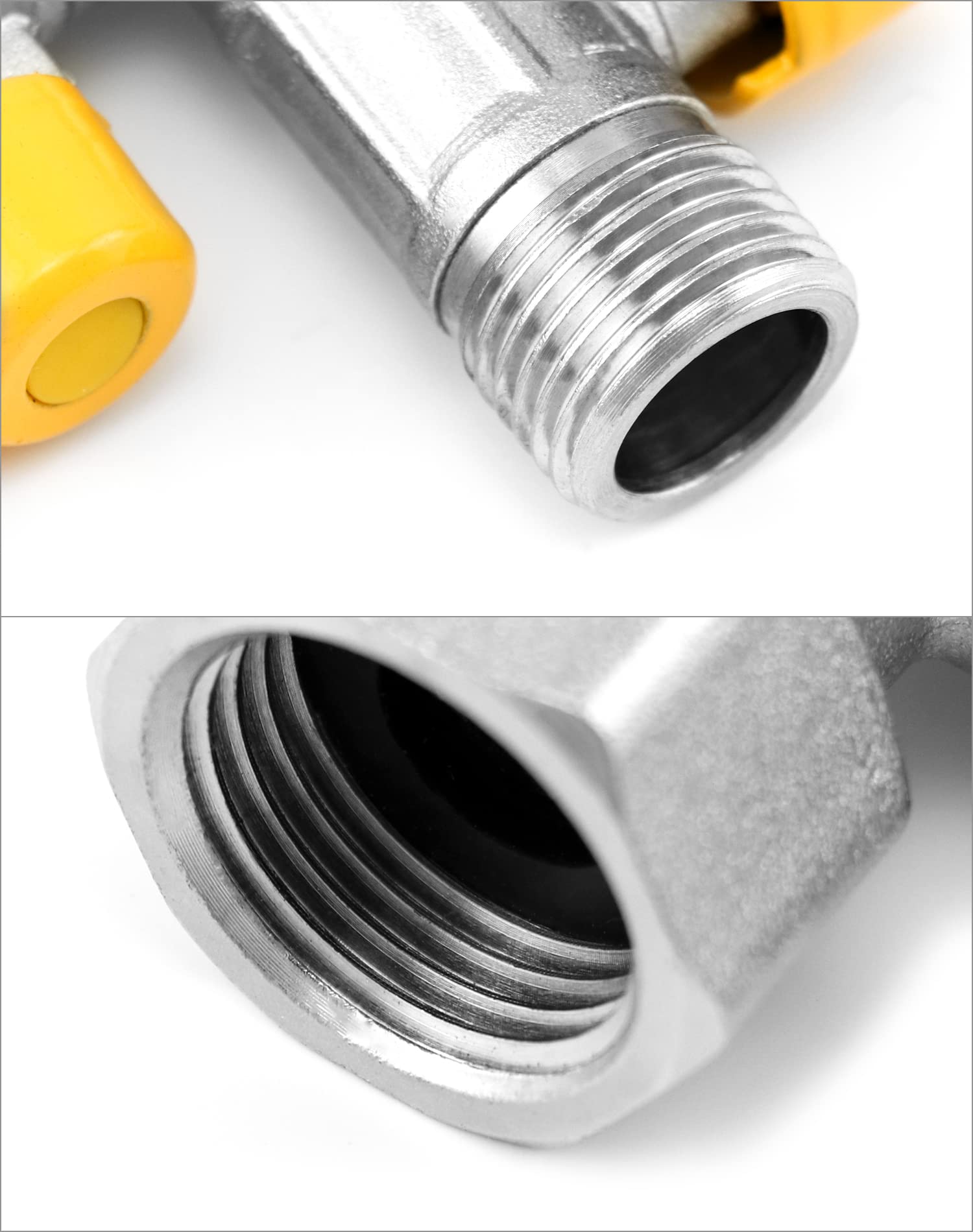 QWORK® 3 drogowy zawór przełączający, zawór adaptera G1/2" T, z zaworem odcinającym, mosiądz, odpowiedni do kuchni, łazienek