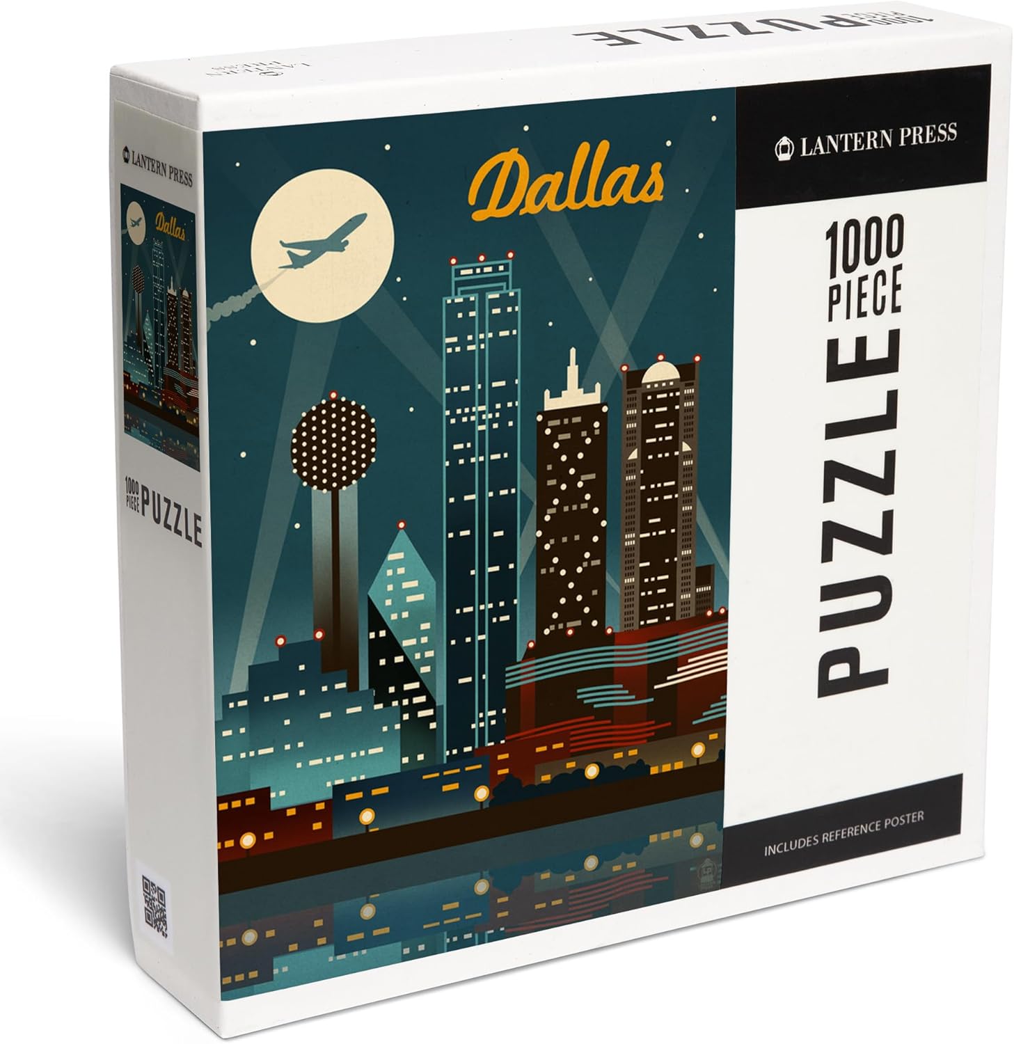 Dallas, Texas, Retro Skyline (1000 Piece Puzzle, Challenging Jigsaw Puzzle for Adults, Made in USA)
