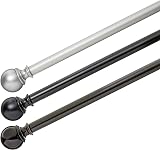 Amazon Basics Extendable Double Window Curtain Pole with Ball Finials, 19 mm Diameter, 183 to 366 cm, Nickel - 5