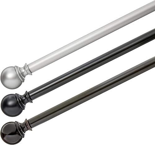 Amazon Basics Extendable Double Window Curtain Pole with Ball Finials, 19 mm Diameter, 183 to 366 cm, Nickel - 5