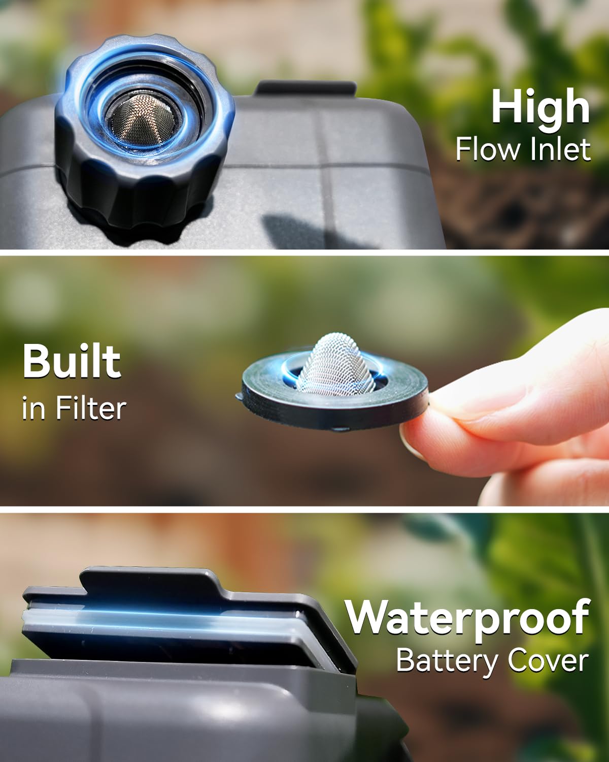 RAINPOINT Minuteur d'arrosage – Minuteur de cycle et de trempage pour tuyau d'arrosage avec arrosage automatique/arrosage manuel/retard de pluie, programmable pour système d'irrigation, pelouse, cour