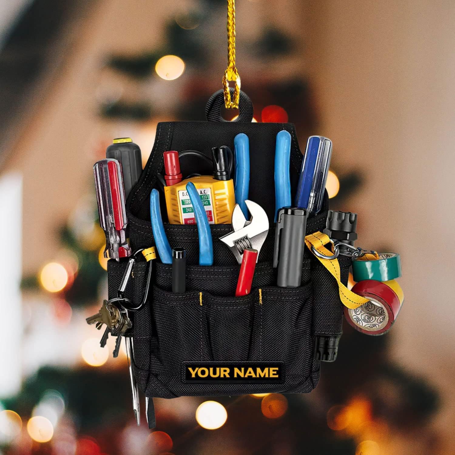 Personalized Electrician Ornament Lineman CSO for Electrician Ornaments for Christmas Tree Electrician Christmas Ornaments Electrician Gifts Power Lineman Ornament Electrician Tool Electric Xmas (E16)