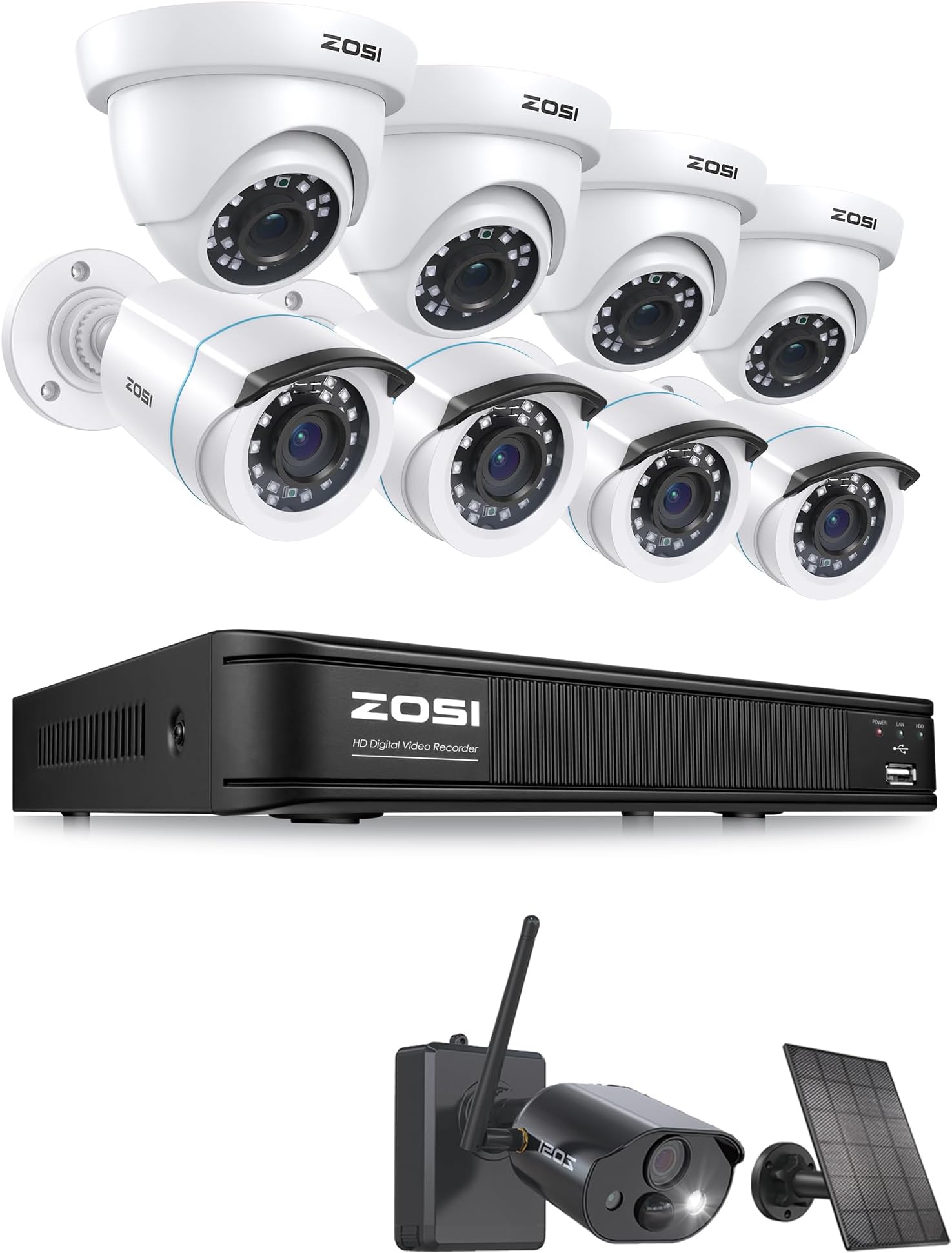 Kit Videosorveglianza ZOSI 4 Telecamere 1080p Con DVR 8CH E 1TB - Visione Notturna 80ft E Rilevamento Movimento - Foto 5