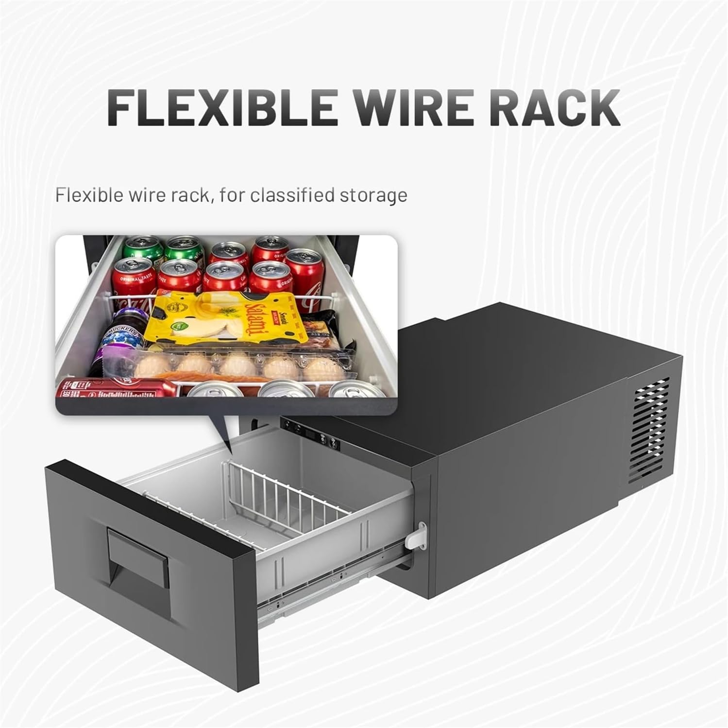 D30 RV Fridge Drawer Car Refrigerator Freezer AC DC Compressor Electric Portable Cooler 12V Fridge With Digital Display