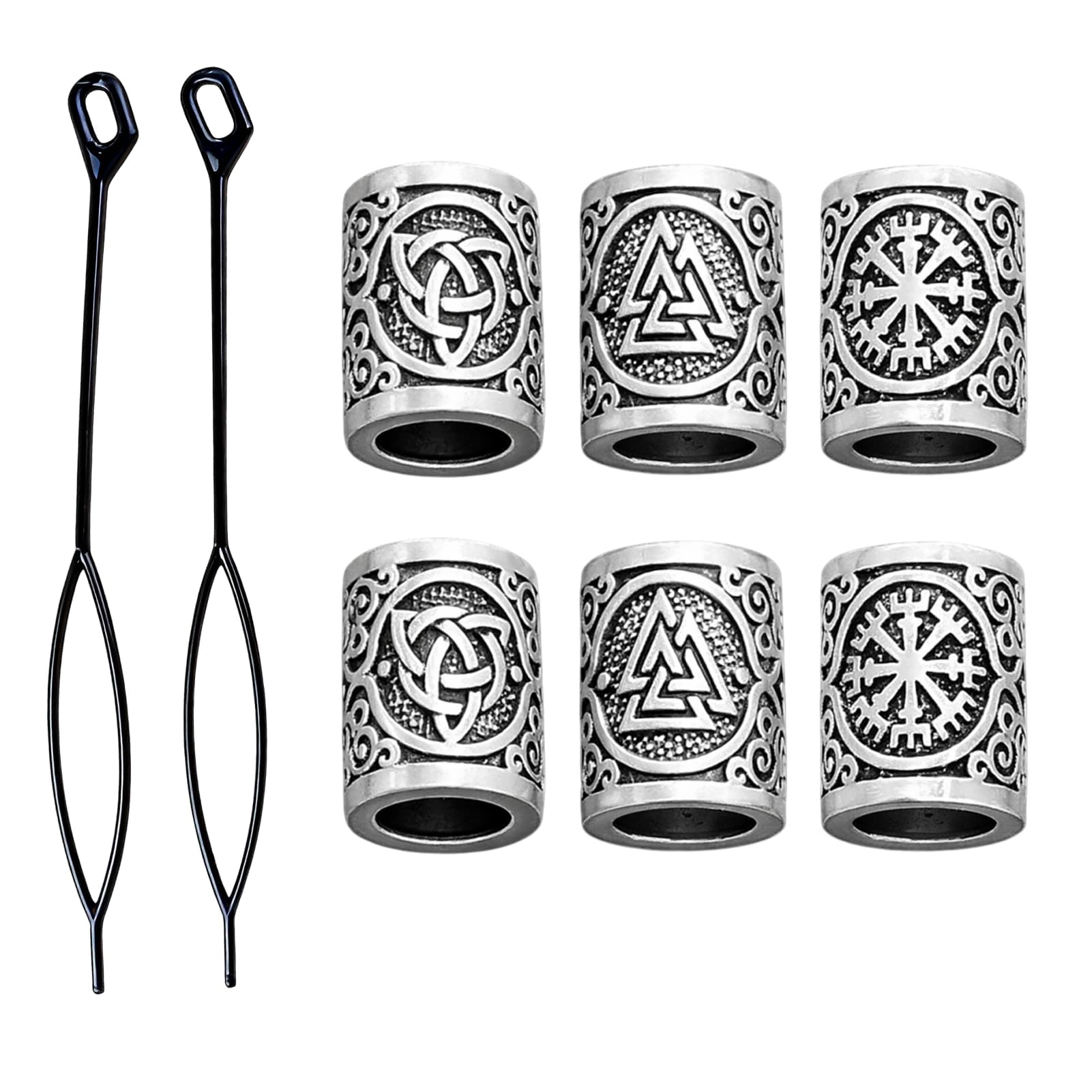 Perlas para barba vikinga accesorios pelo nórdicos rastas trenzas joyas nudo celta